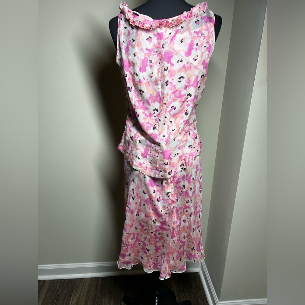 Sigrid Olsen Vibrant Pink and Cream Patterned Garment - Picture 6 of 8